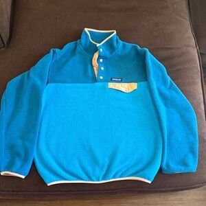 Patagonia Synchilla Blue Fleece with Cream Trim